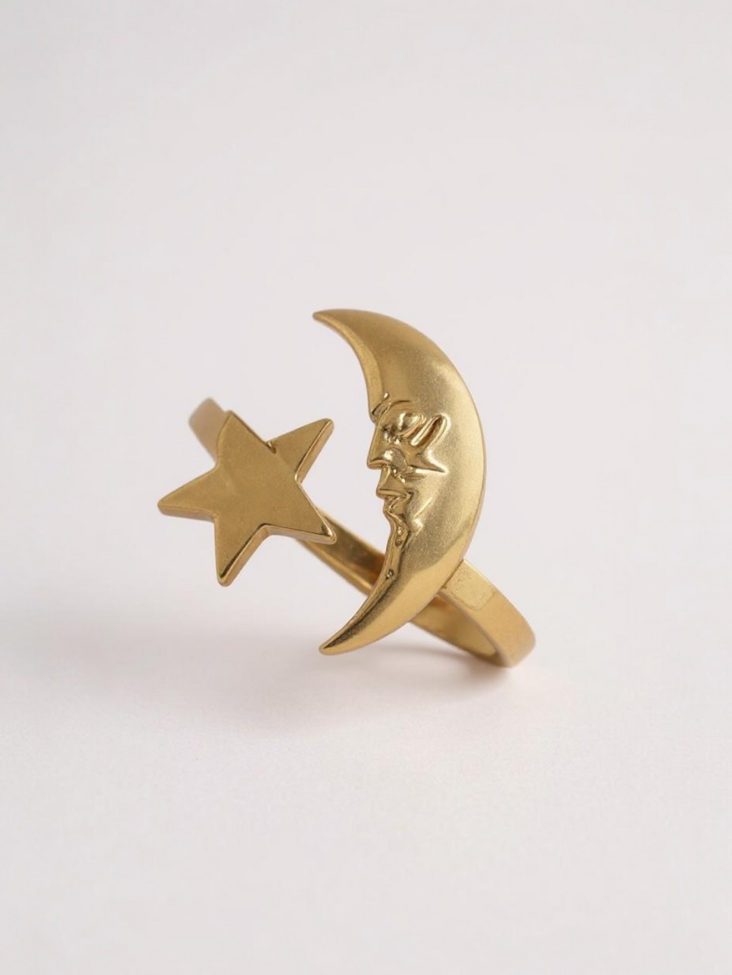 Star Moon Asymmetrical Ring