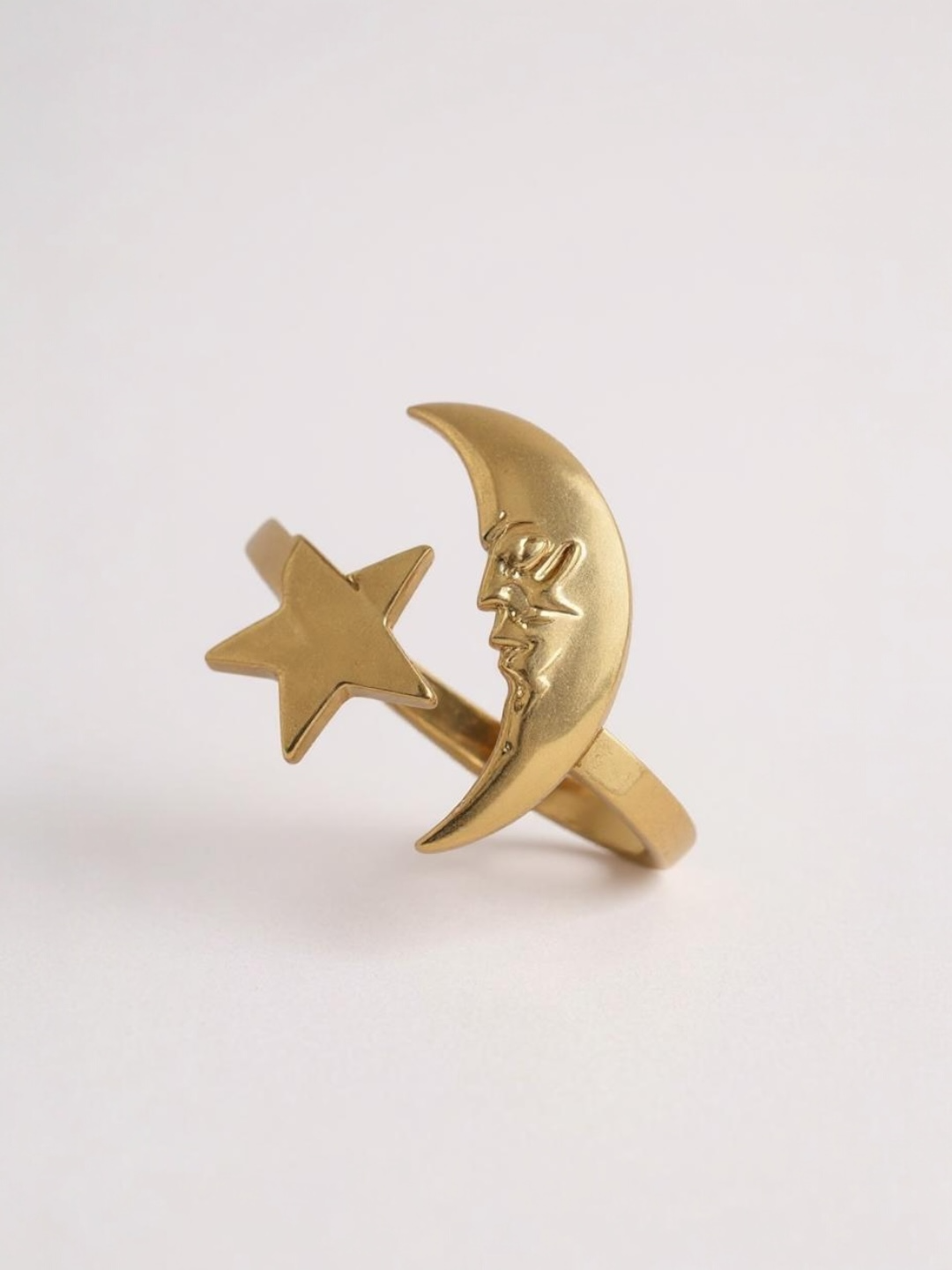 Star Moon Asymmetrical Ring