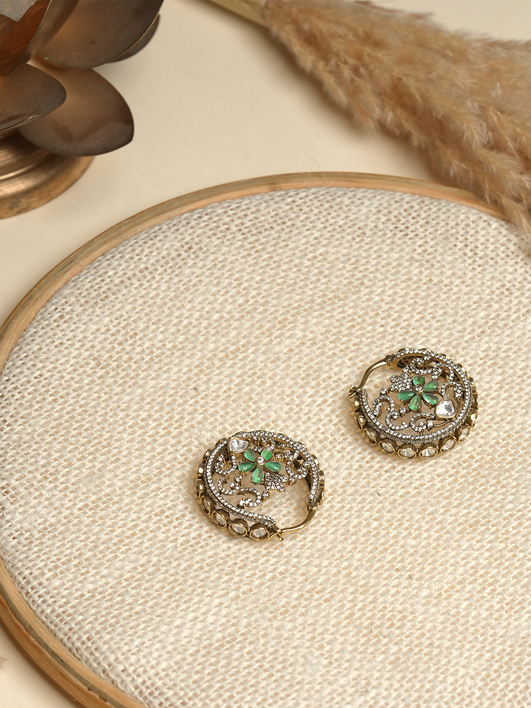 Designer Round CZ Earrings
