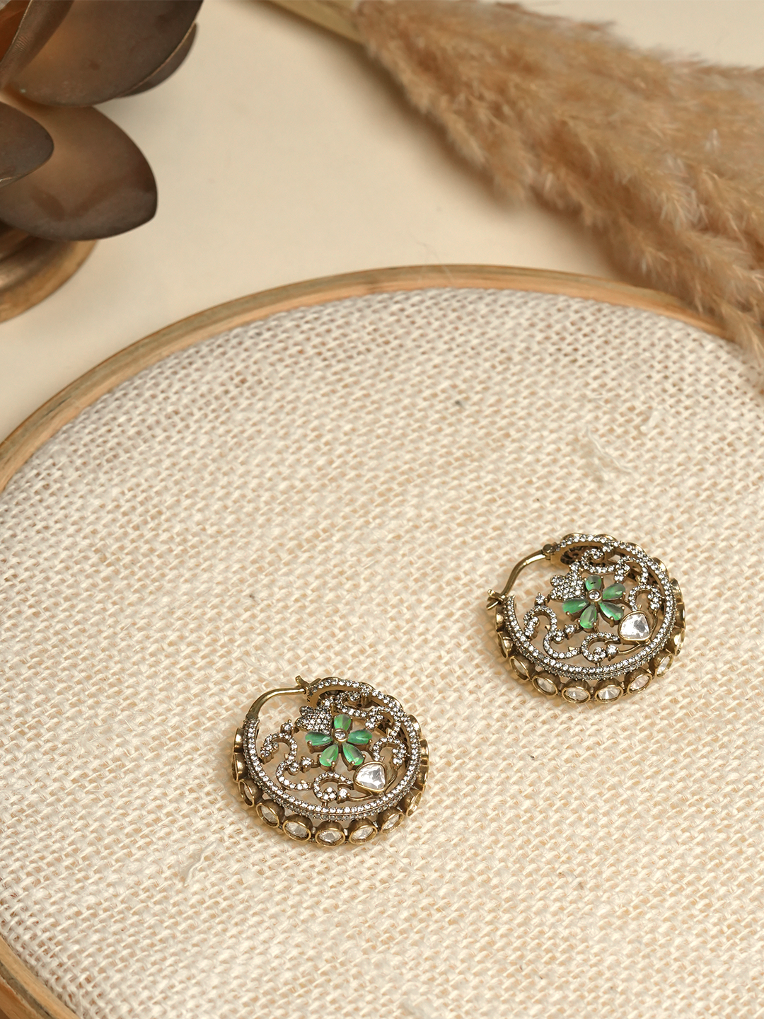 Designer Round CZ Earrings