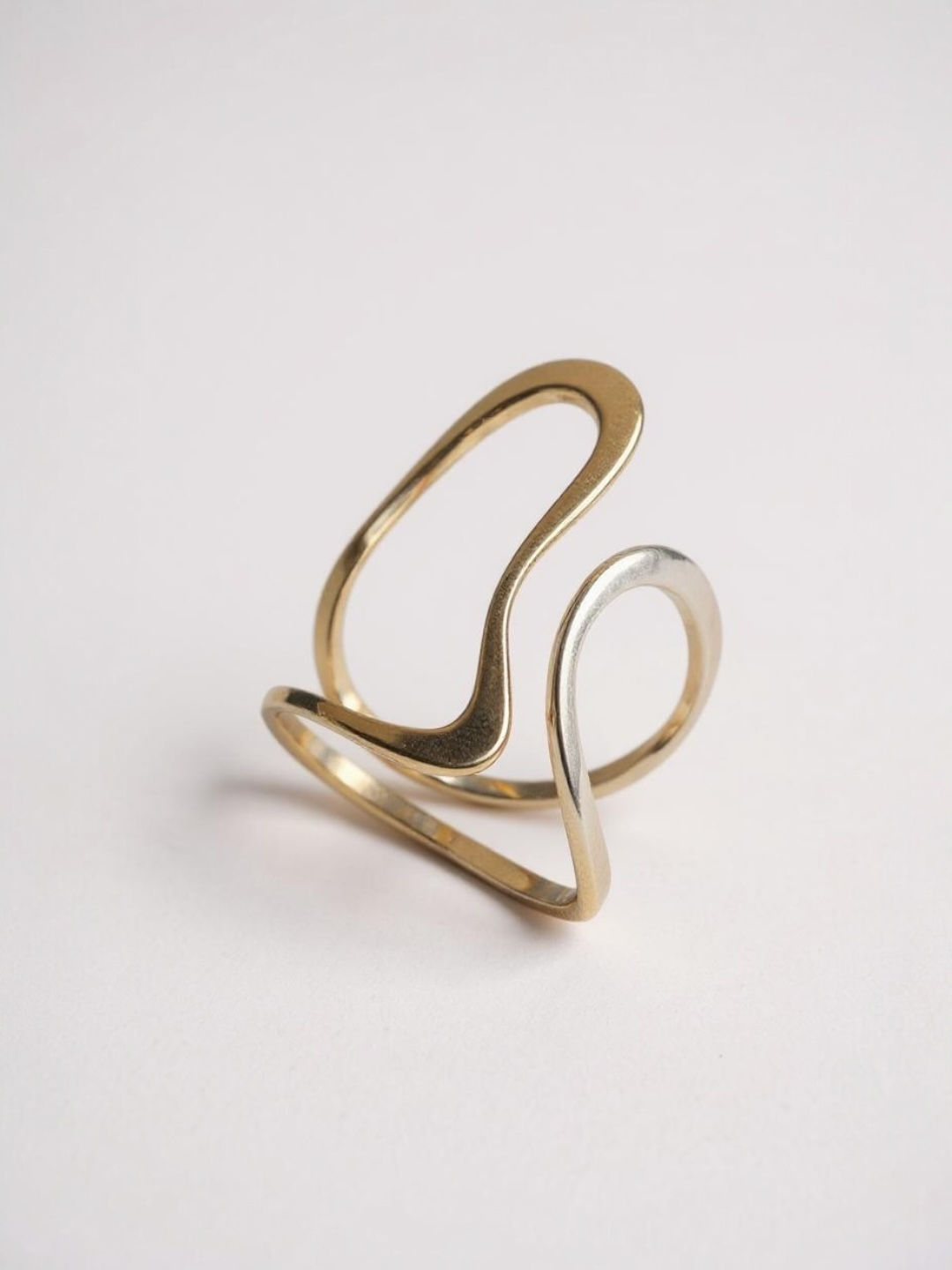 Two-Tone Abstract Open Ring