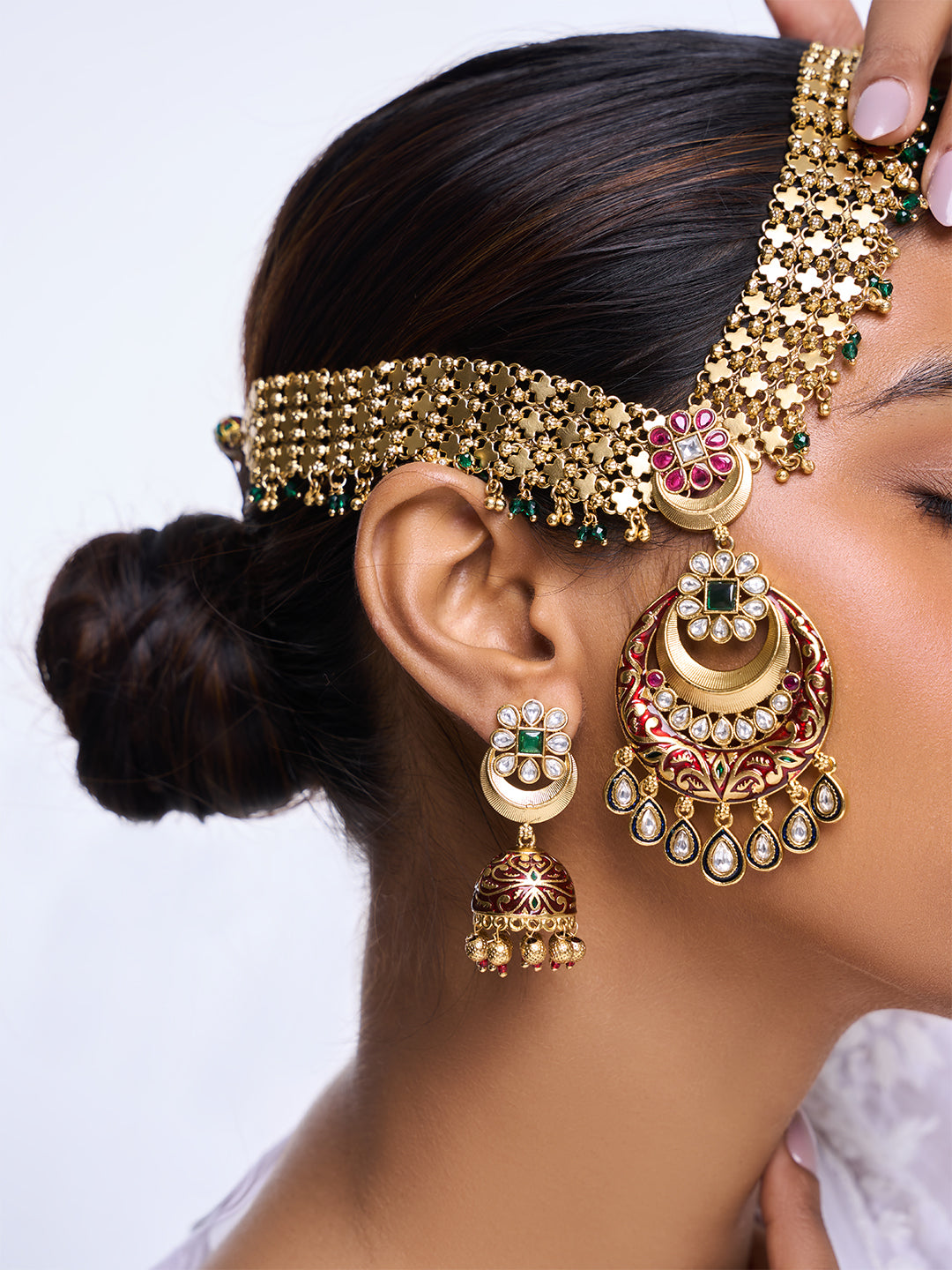 Red Designer Meenakari Necklace