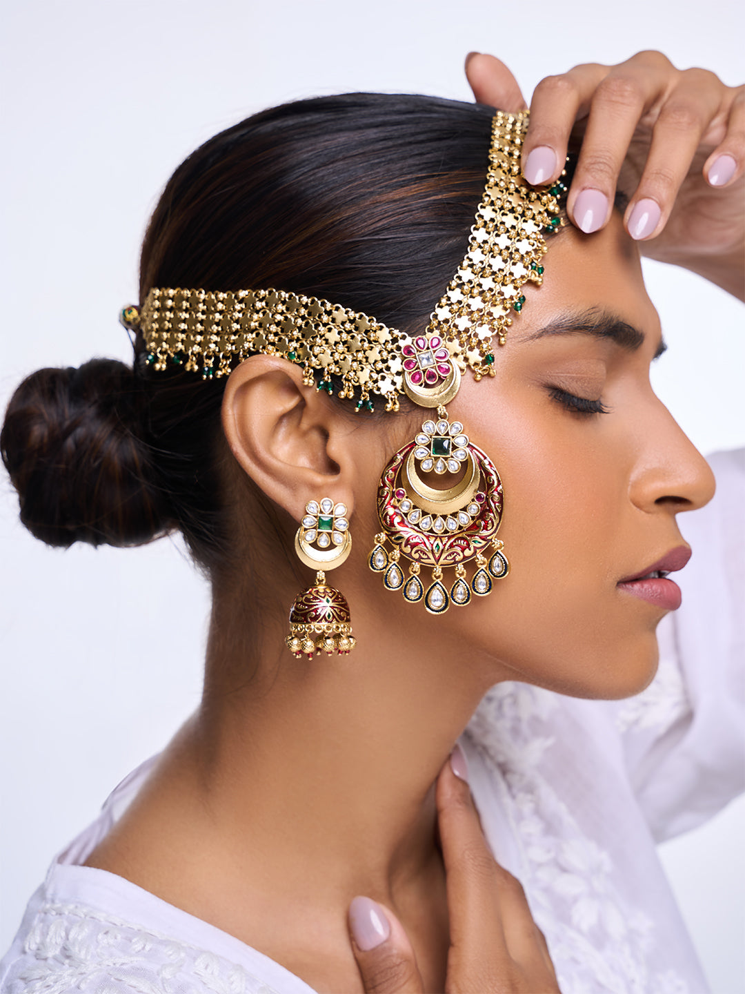 Red Designer Meenakari Necklace