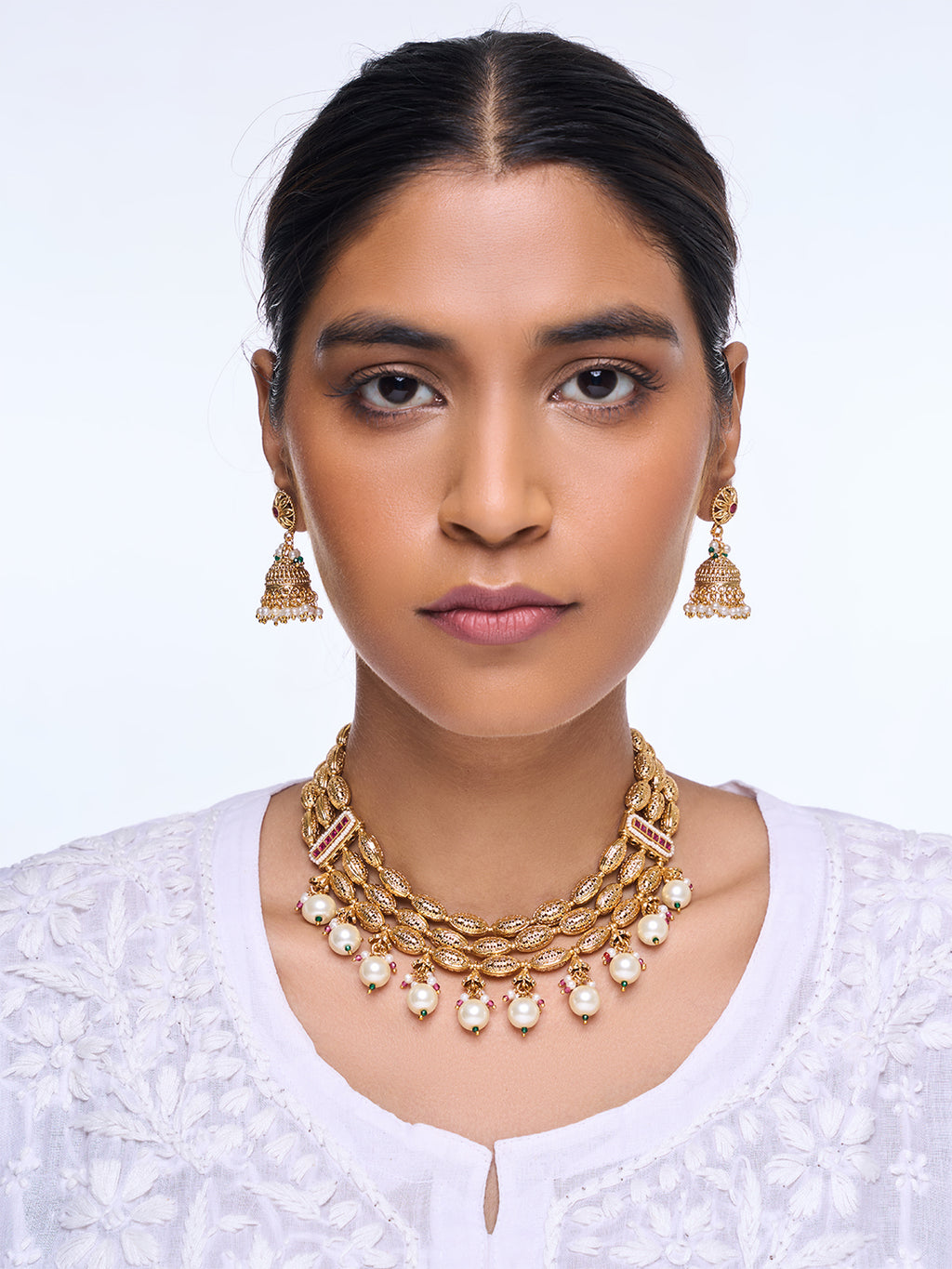 Designer Beaded Golden Necklace