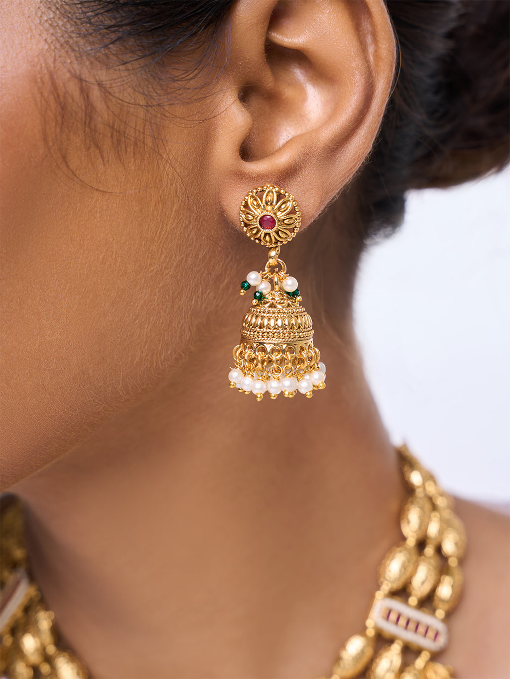 Designer Beaded Golden Necklace