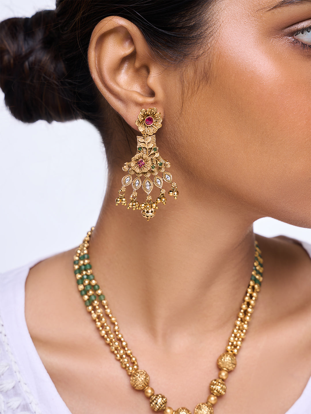 Designer Antique Leaf Pendant Set