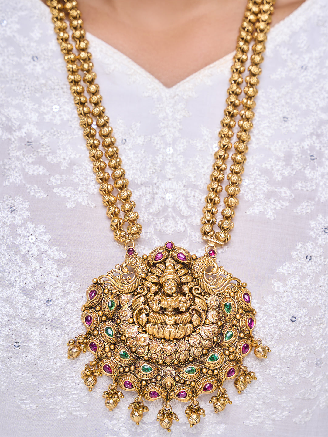 Heavy Matar Mala Lakshmi Pendant Set