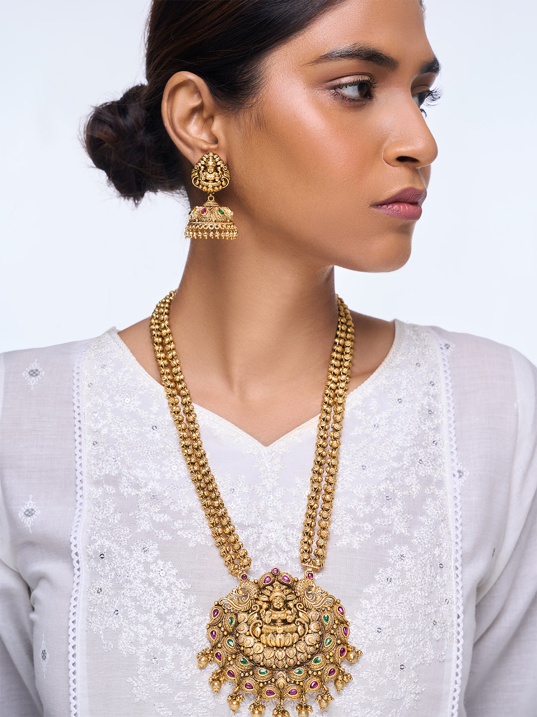 Heavy Matar Mala Lakshmi Pendant Set