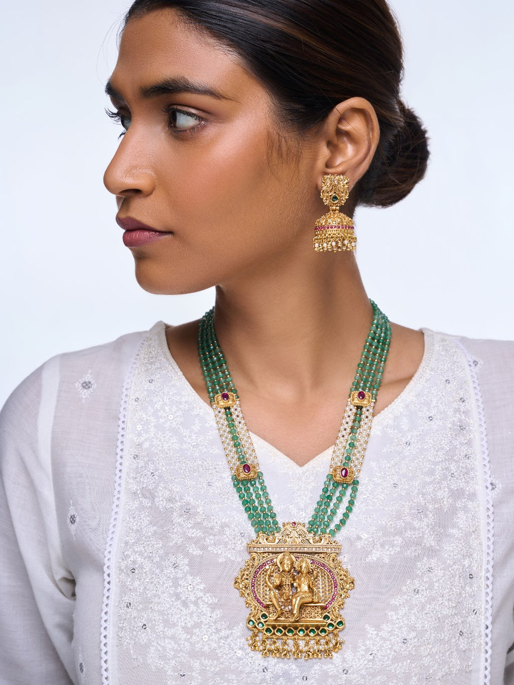 Shiv Parvati Long Pendant Set