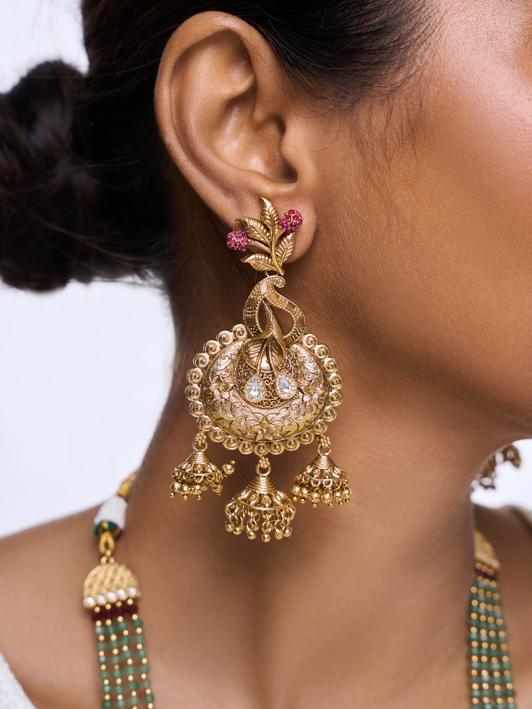 Long Designer Antique Pendant Set