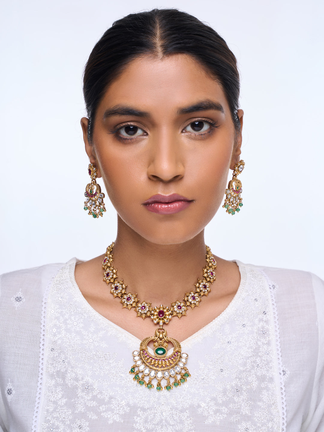 Designer Pendant Set with Kundan Stones