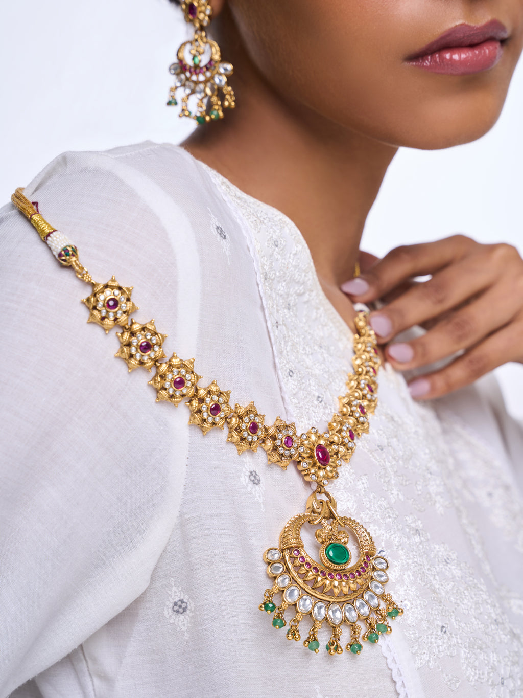 Designer Pendant Set with Kundan Stones