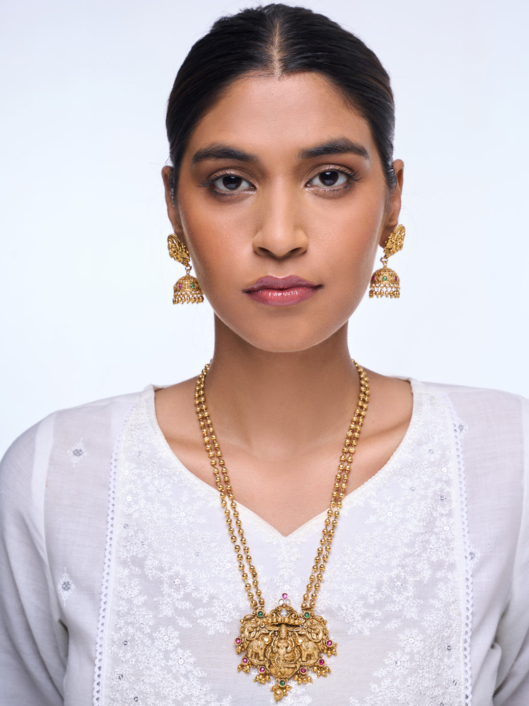 Lakshmi with Elephant Designer Pendant Set