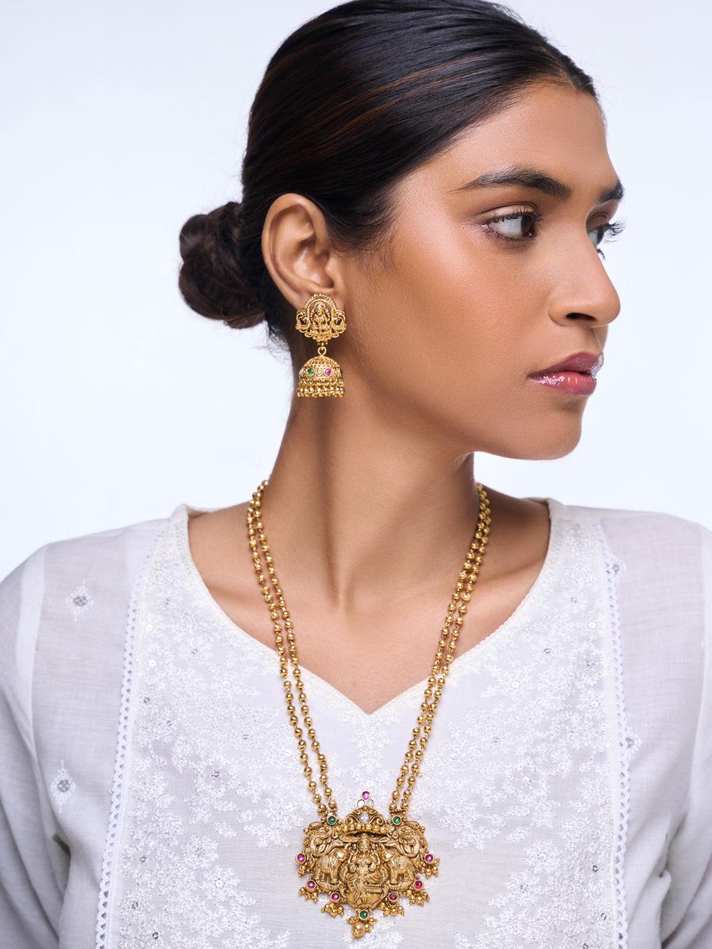 Lakshmi with Elephant Designer Pendant Set
