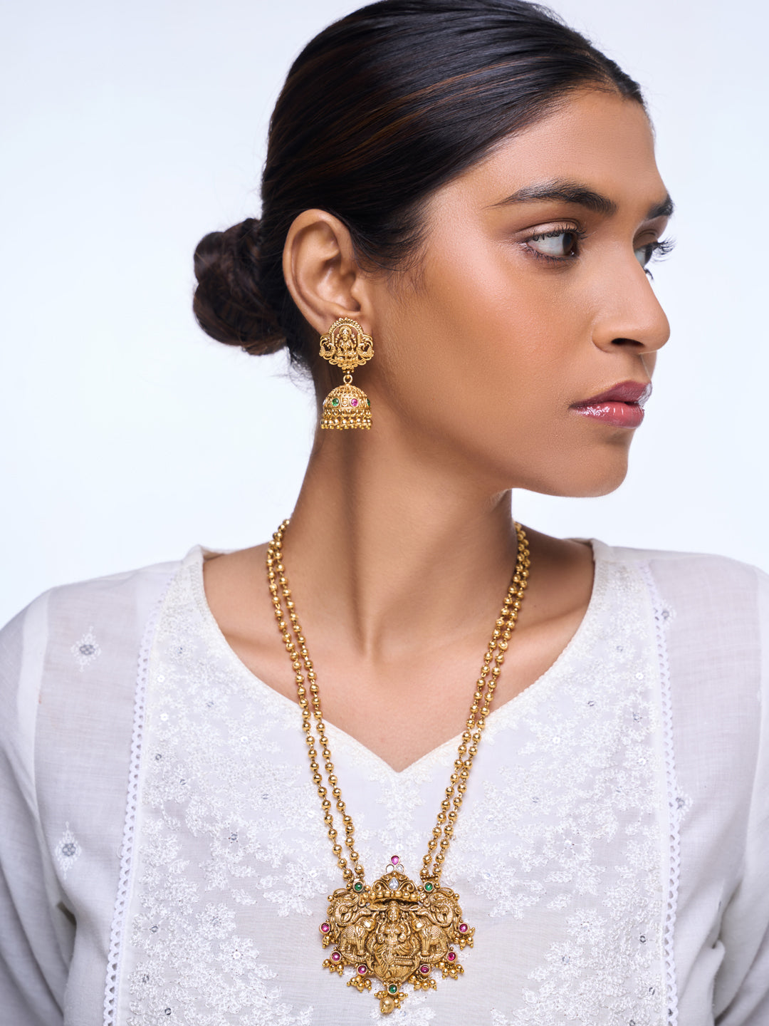 Lakshmi with Elephant Designer Pendant Set