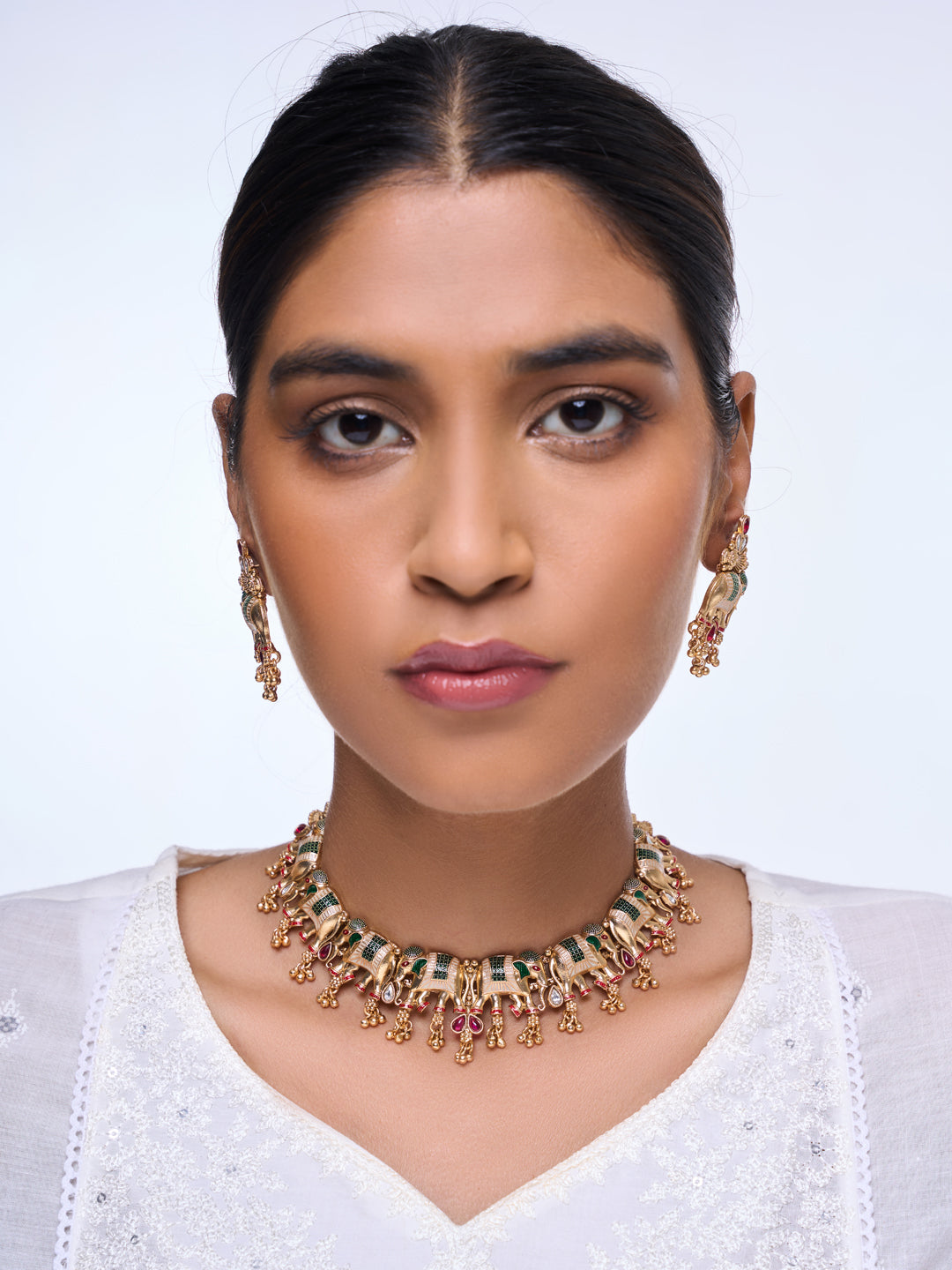 Meenakari Elephant Necklace
