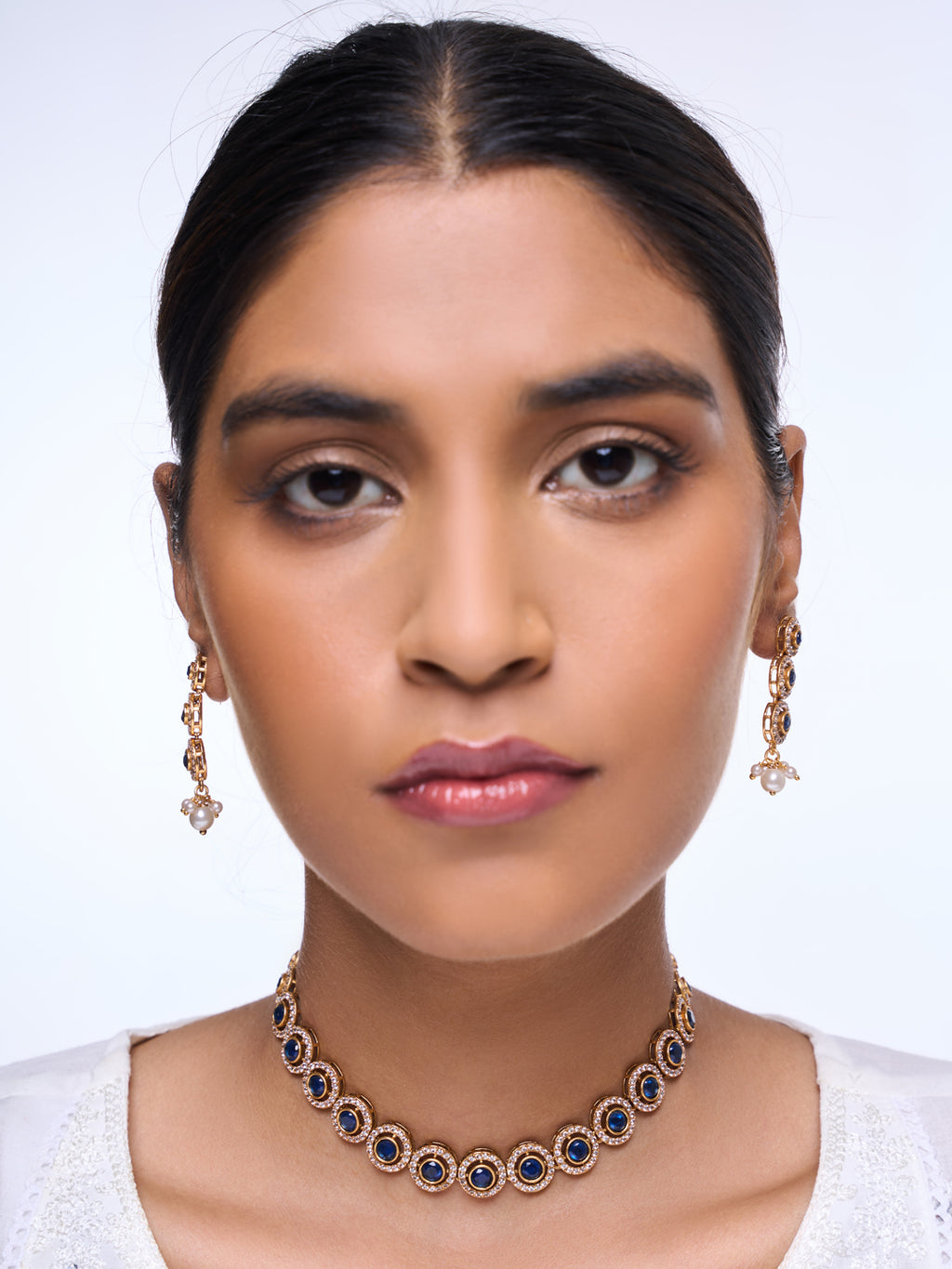 Sleek Blue Stone Necklace