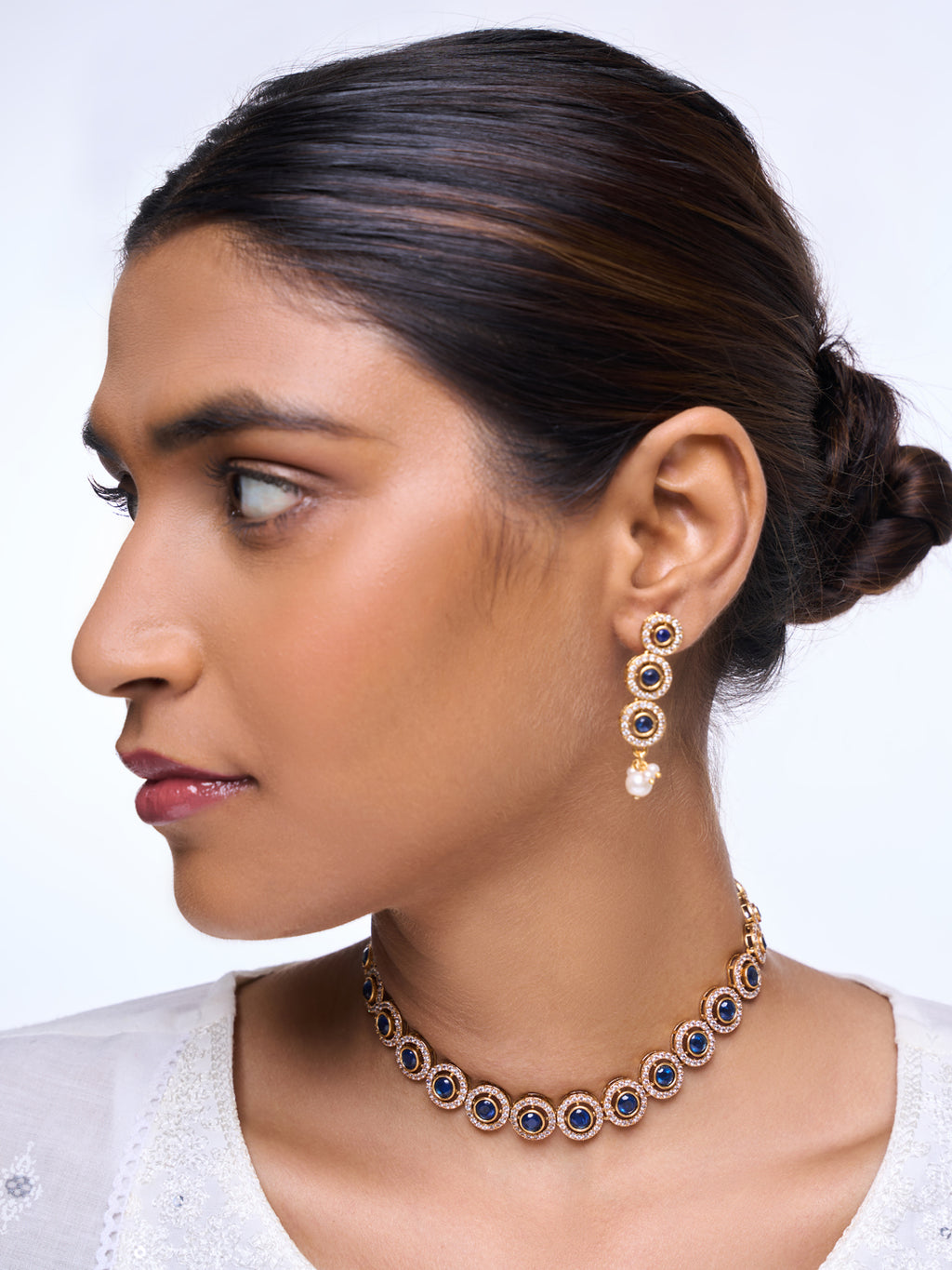 Sleek Blue Stone Necklace