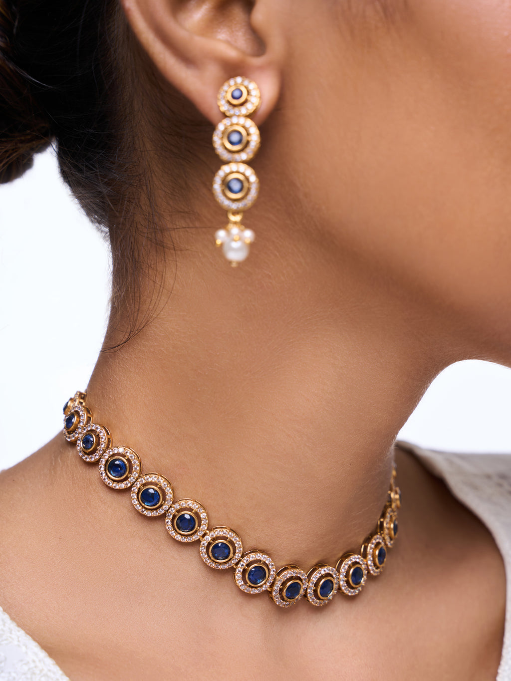 Sleek Blue Stone Necklace