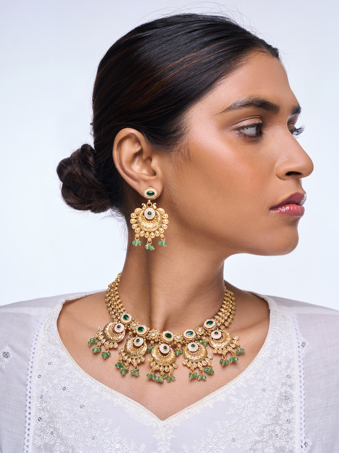 Heavy Rajwada Necklace Set