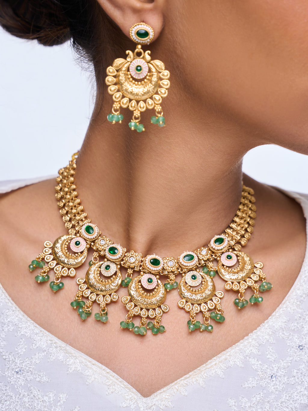 Heavy Rajwada Necklace Set