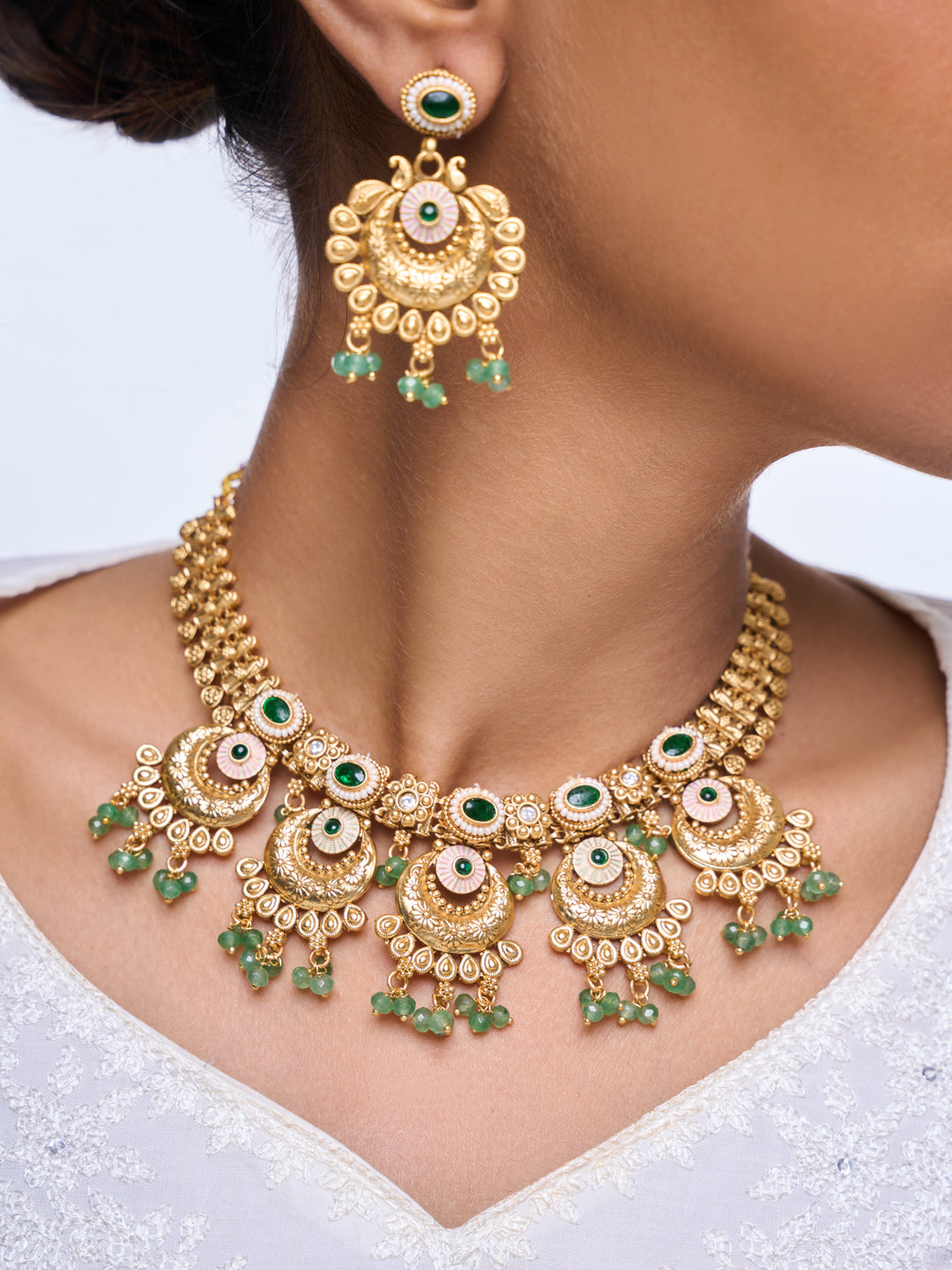 Heavy Rajwada Necklace Set