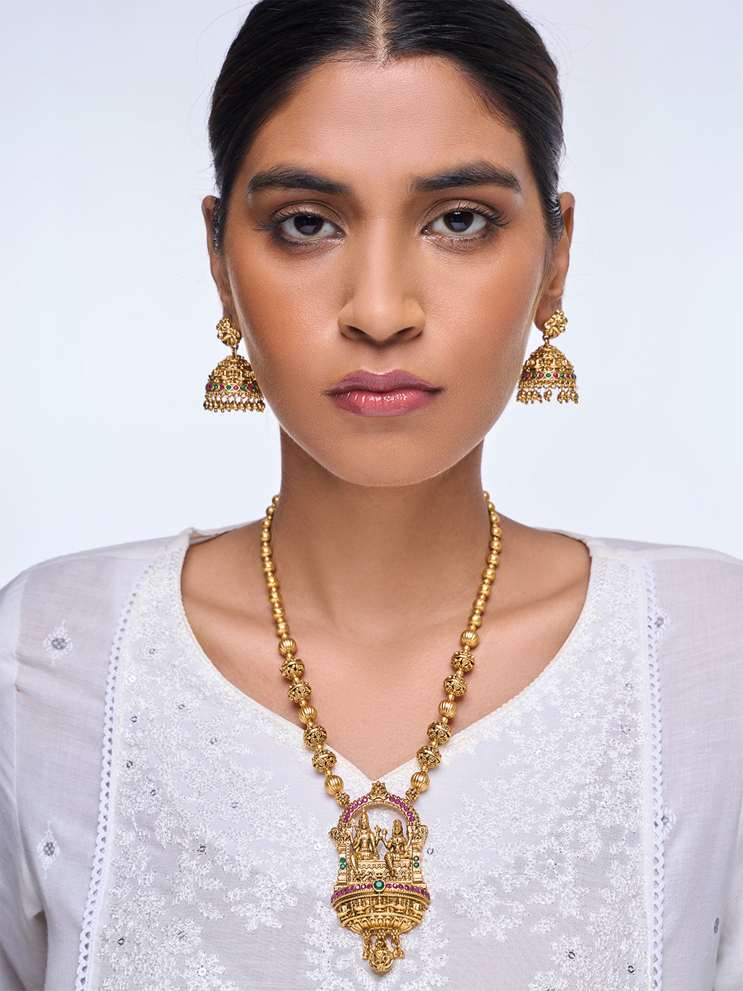 Shiv Parvati Matar Mala Pendant Set