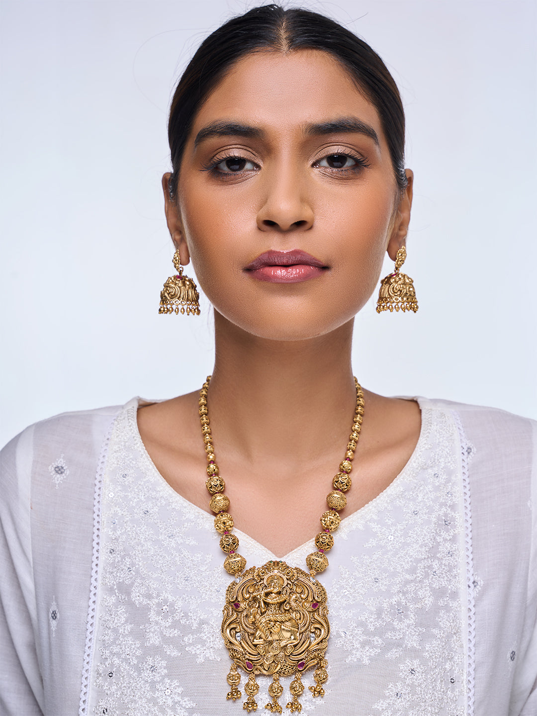 Heavy Matar Mala Antique Pendant Set