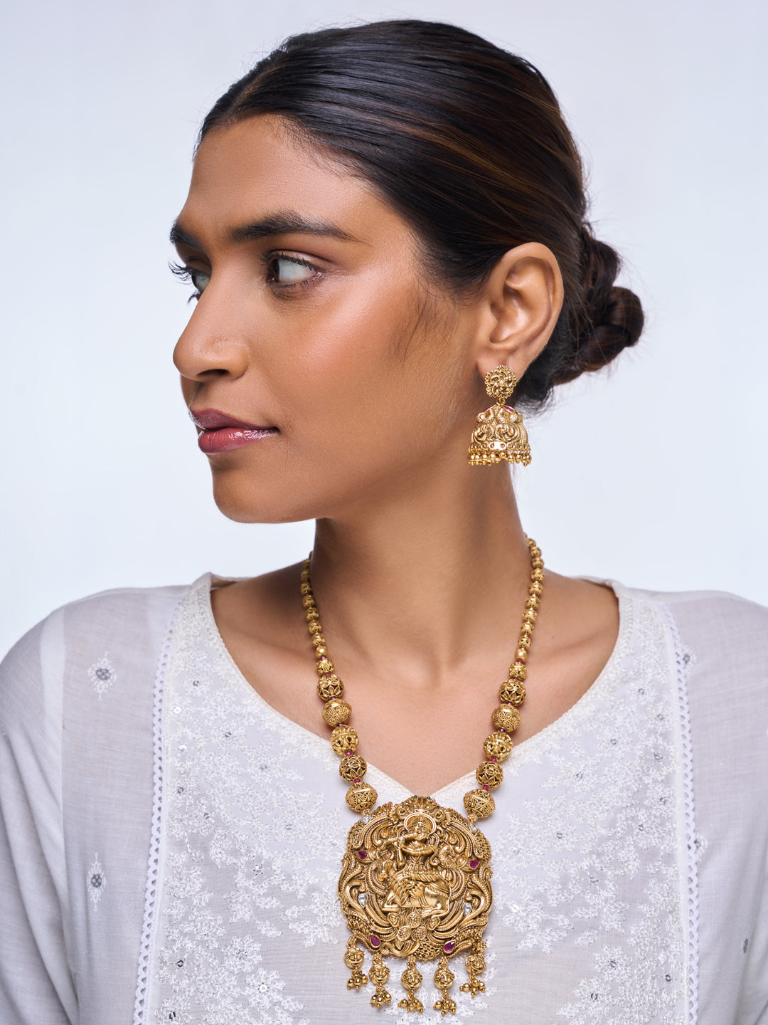 Heavy Matar Mala Antique Pendant Set