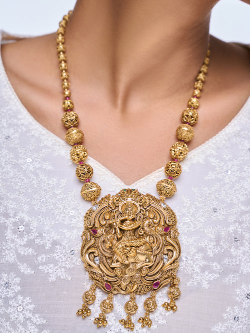 Heavy Matar Mala Antique Pendant Set