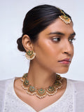 Designer Green Gold Polished Necklace