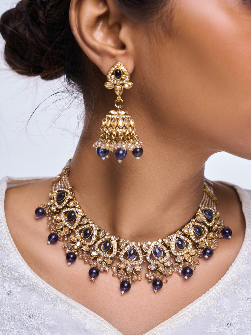 Blue Reverse AD Necklace