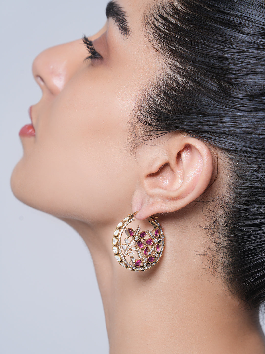 Round Mehendi Polish Earrings