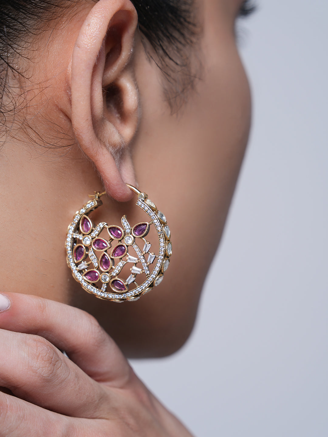 Round Mehendi Polish Earrings