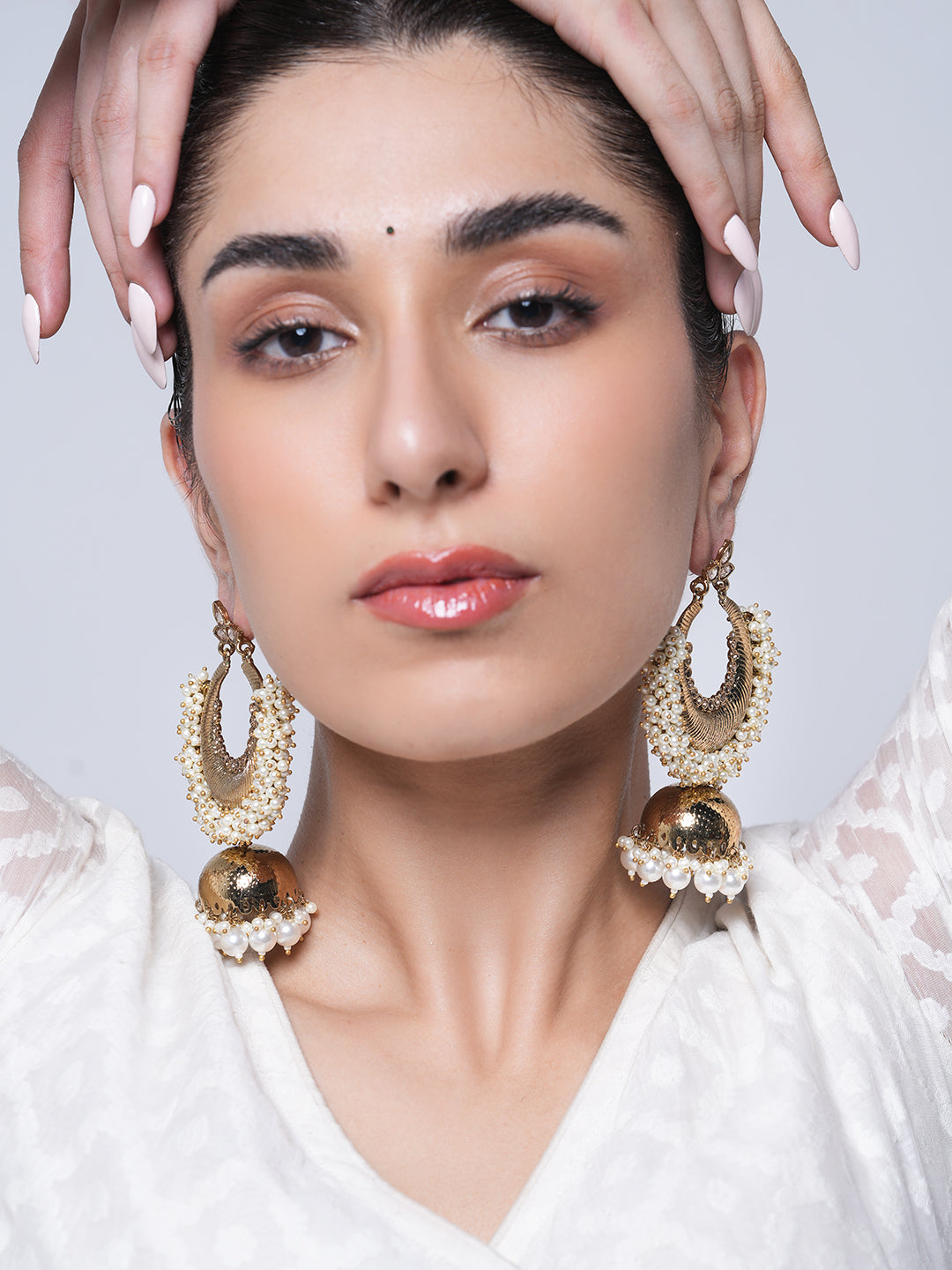 Golden Jhumki Style Earrings