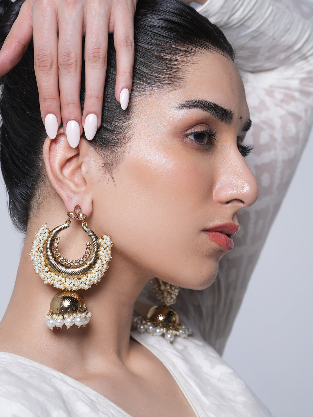Golden Jhumki Style Earrings