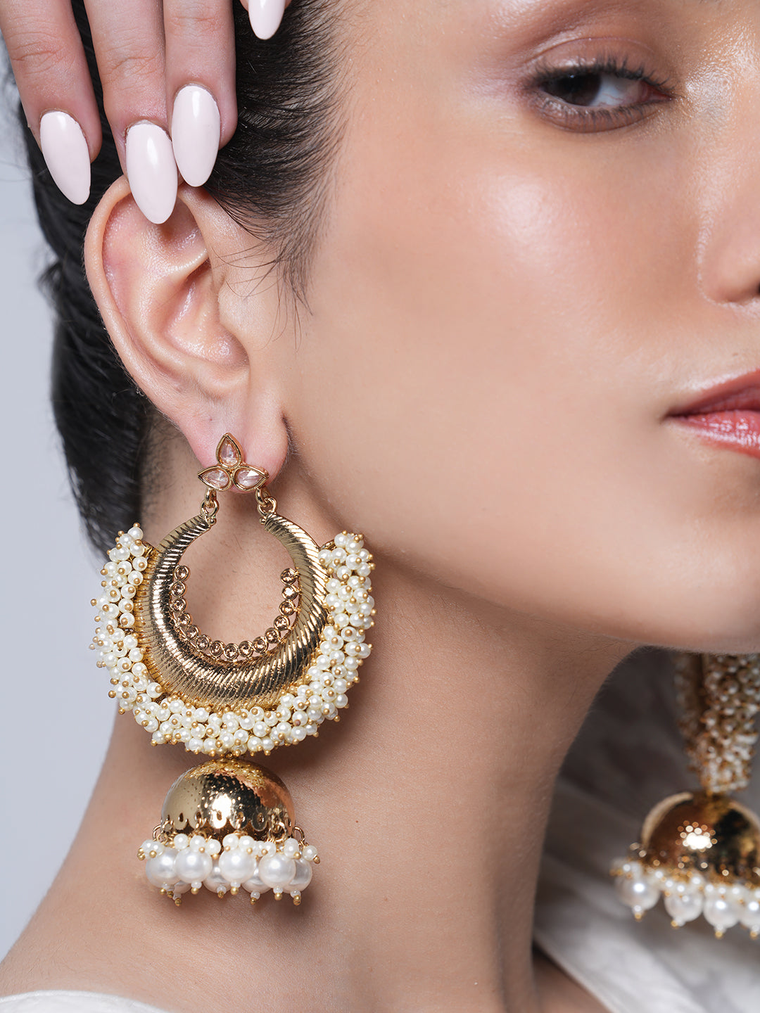 Golden Jhumki Style Earrings