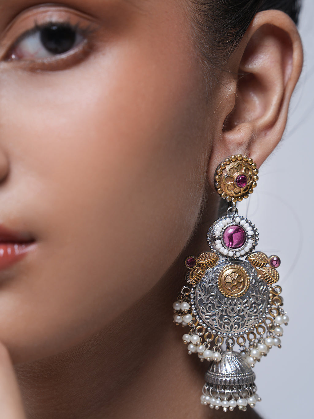 Pink Designer Fusion Earrings
