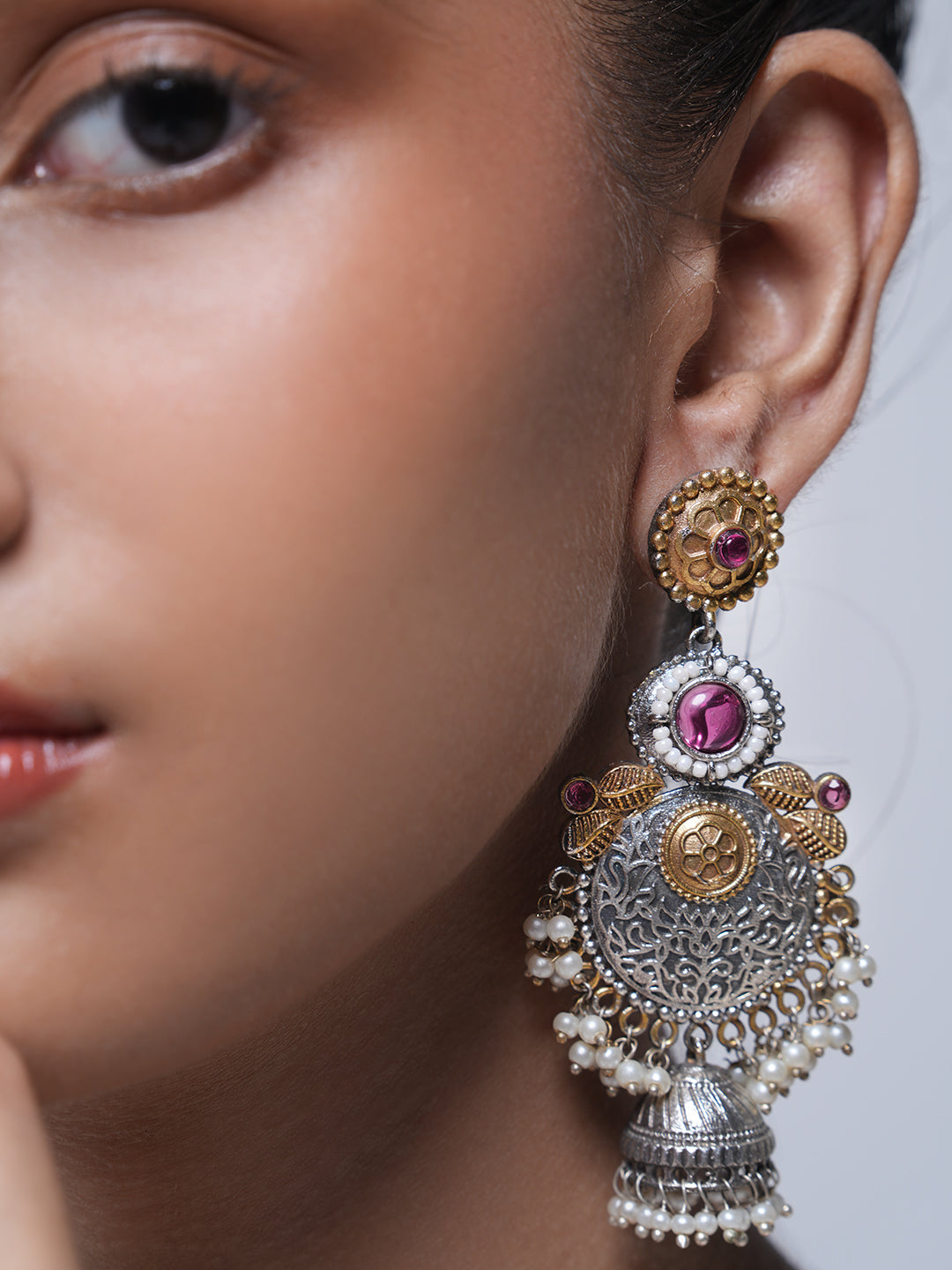 Pink Designer Fusion Earrings