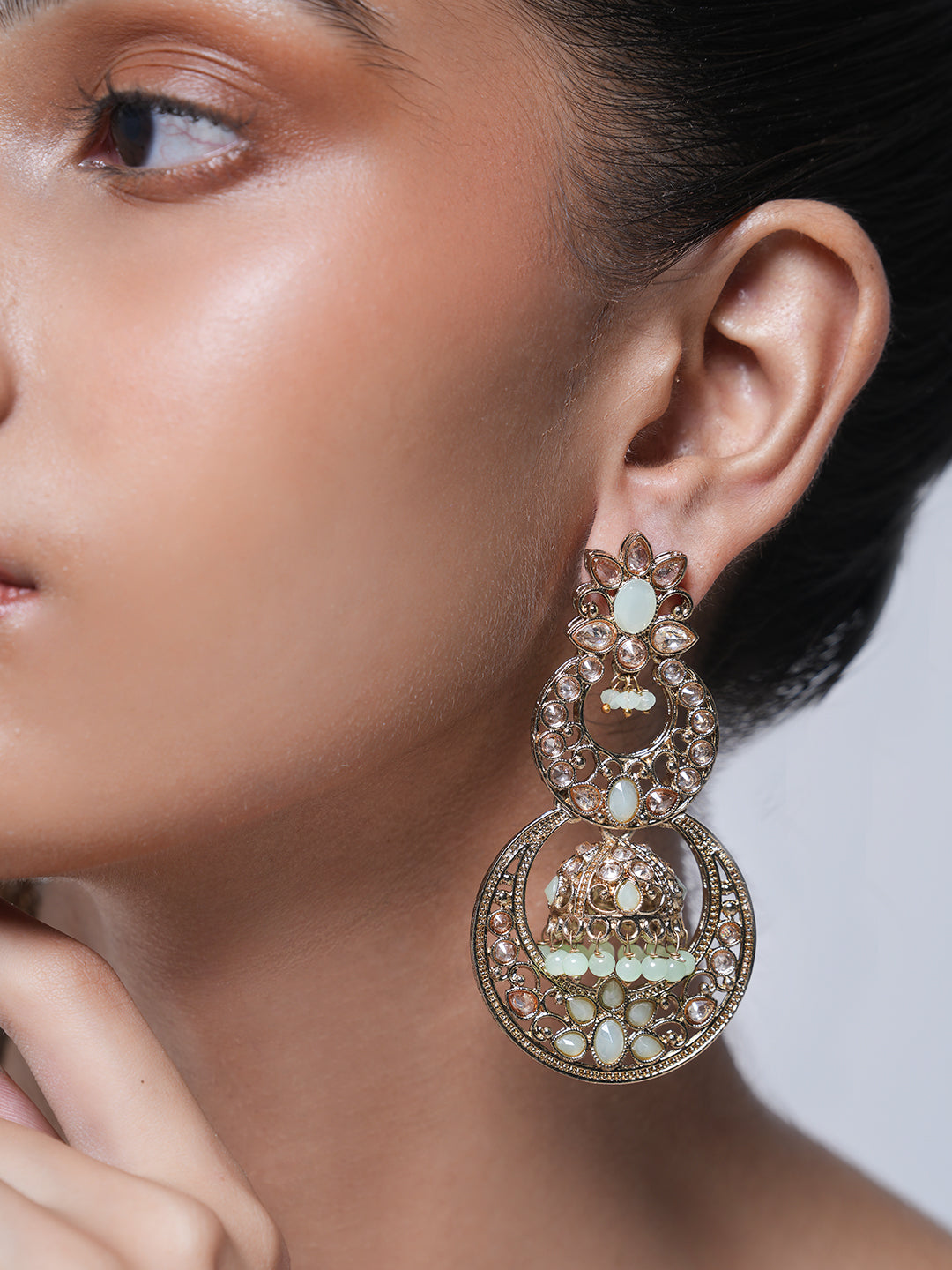 Reverse AD Jhumki Style Earrings