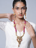 Long Pink Mala Pendant Set