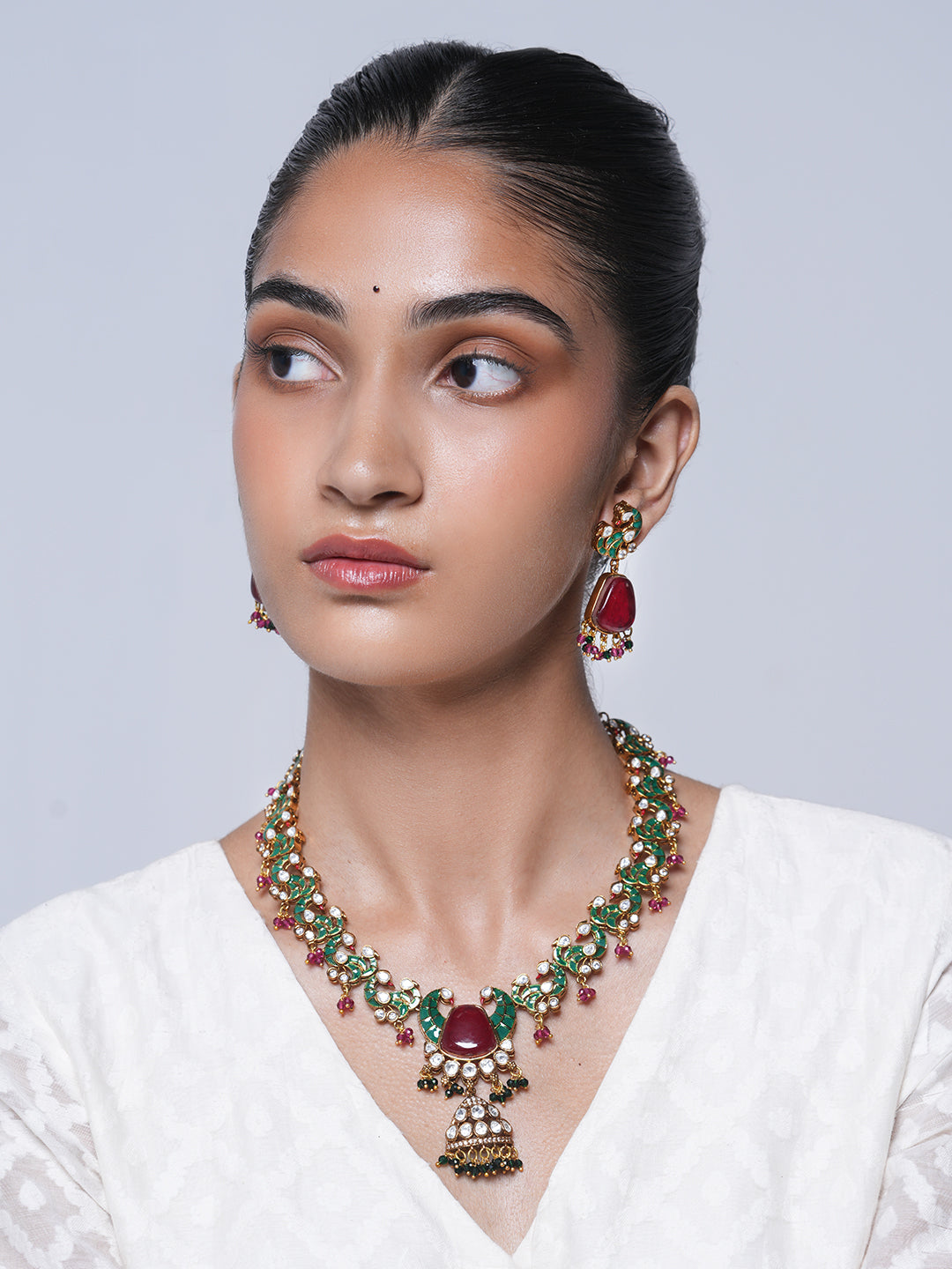 Jadau Peacock Necklace