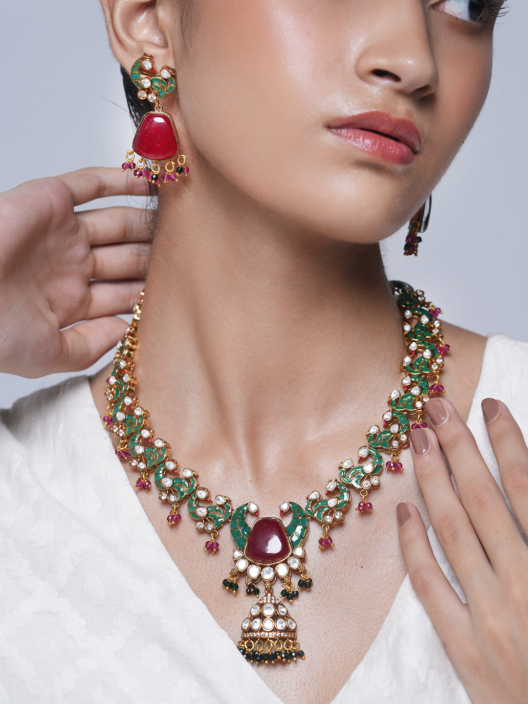 Jadau Peacock Necklace