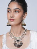 Black Long Mehendi Polish Necklace