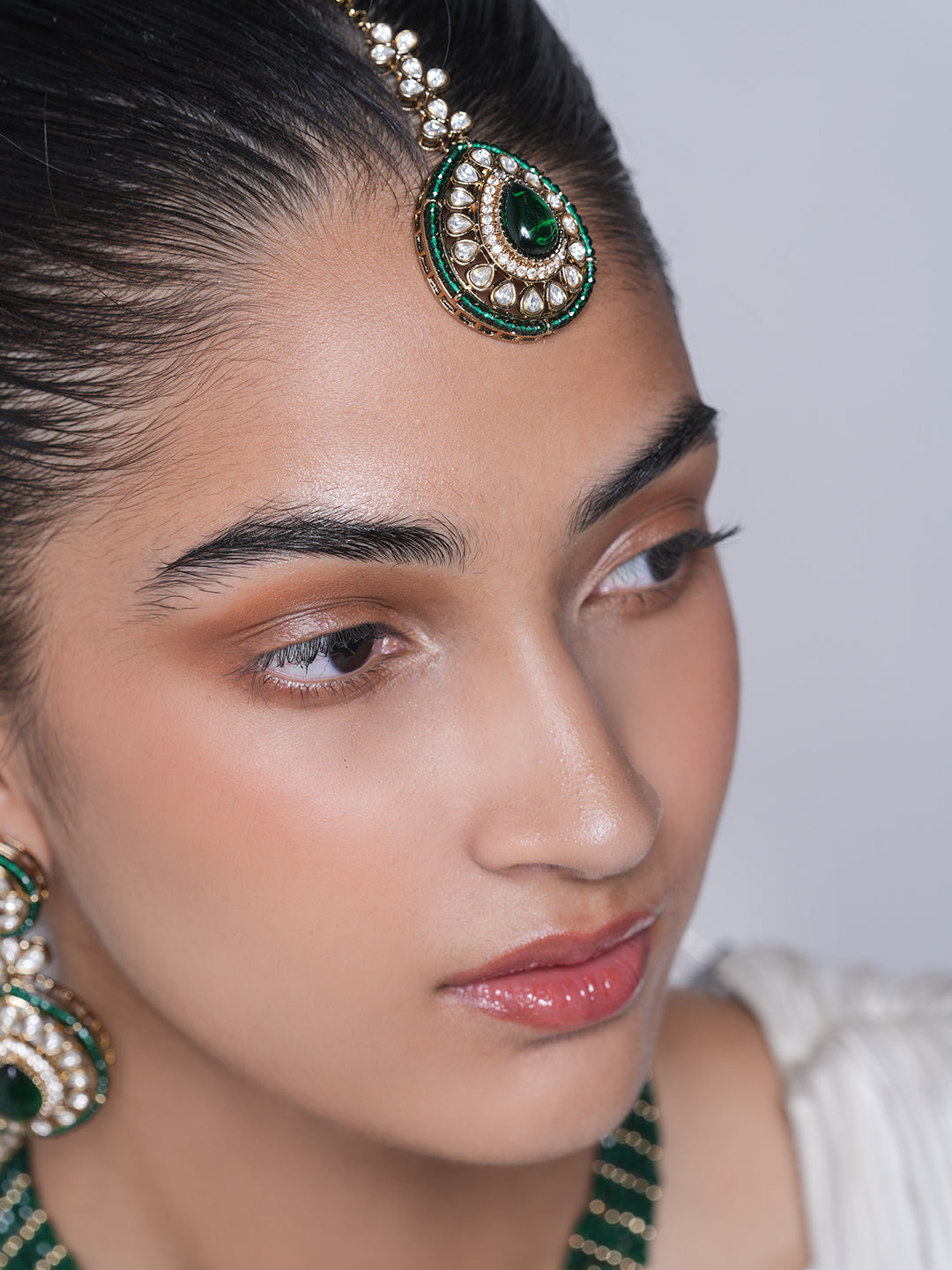Green Mehendi Polish Heavy Necklace
