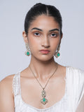 Green Stone Kundan Pendant Set