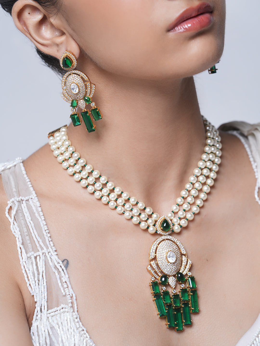 Designer Necklace with Pearl Mala