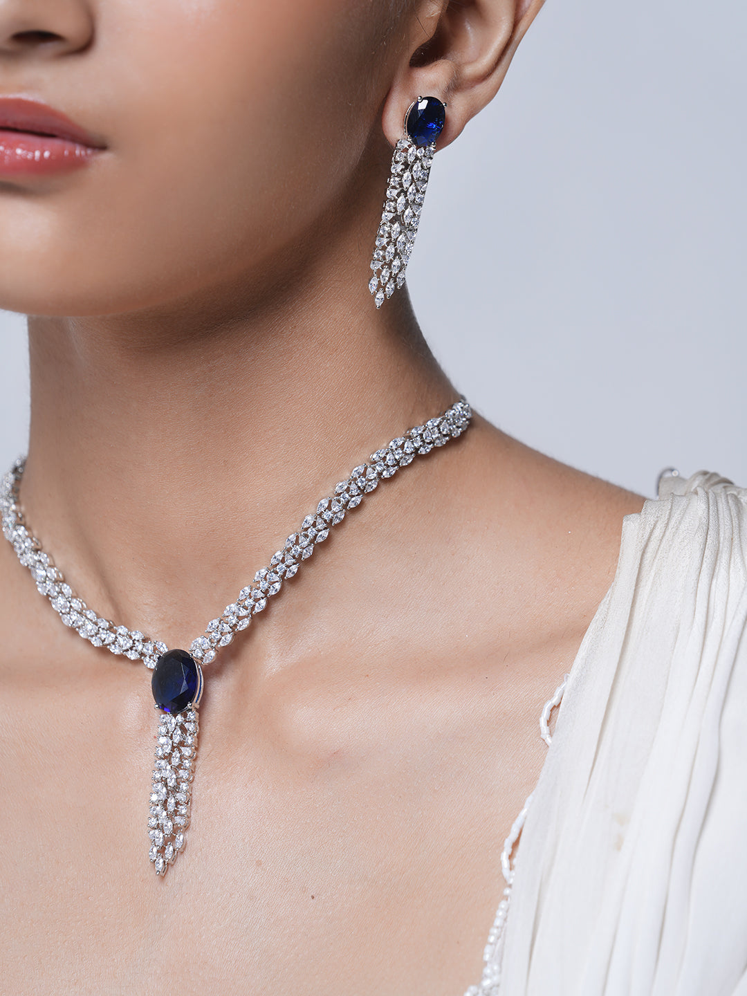 Dark Blue AD Necklace