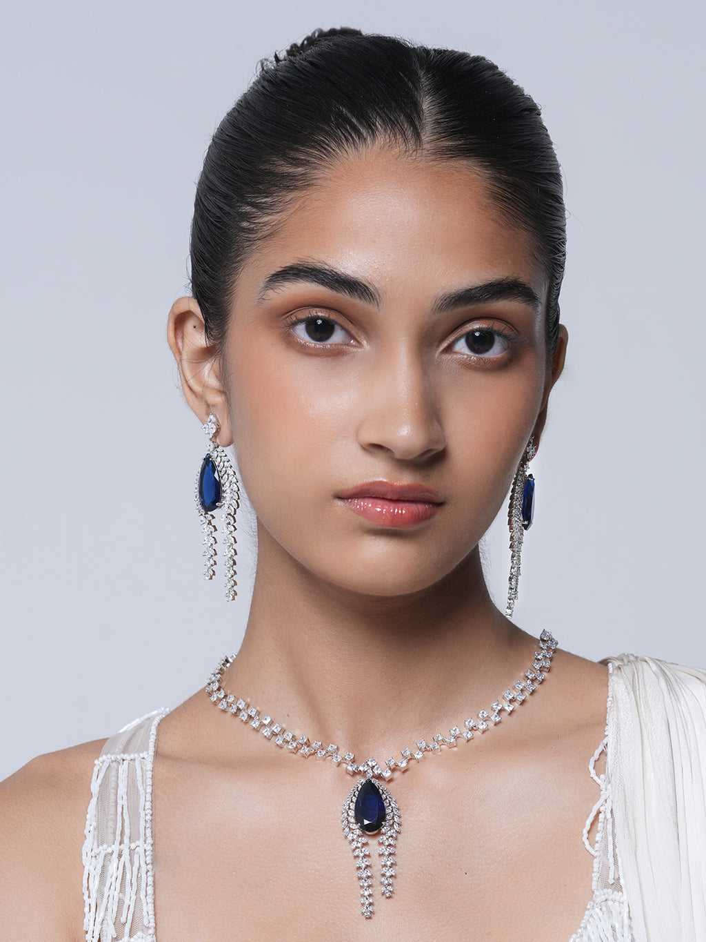 Designer Blue AD Necklace