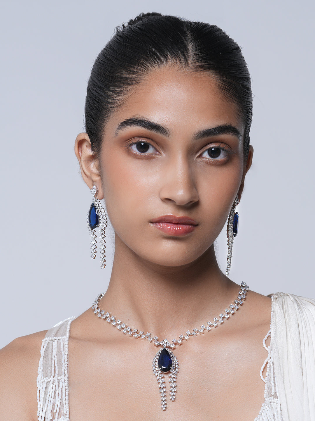 Designer Blue AD Necklace